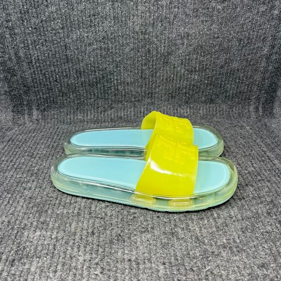 Tory Burch Bubble Jelly Slide Sandals Island Blue Yellow Women’s 8 B Rubber Pool - Picture 2 of 6